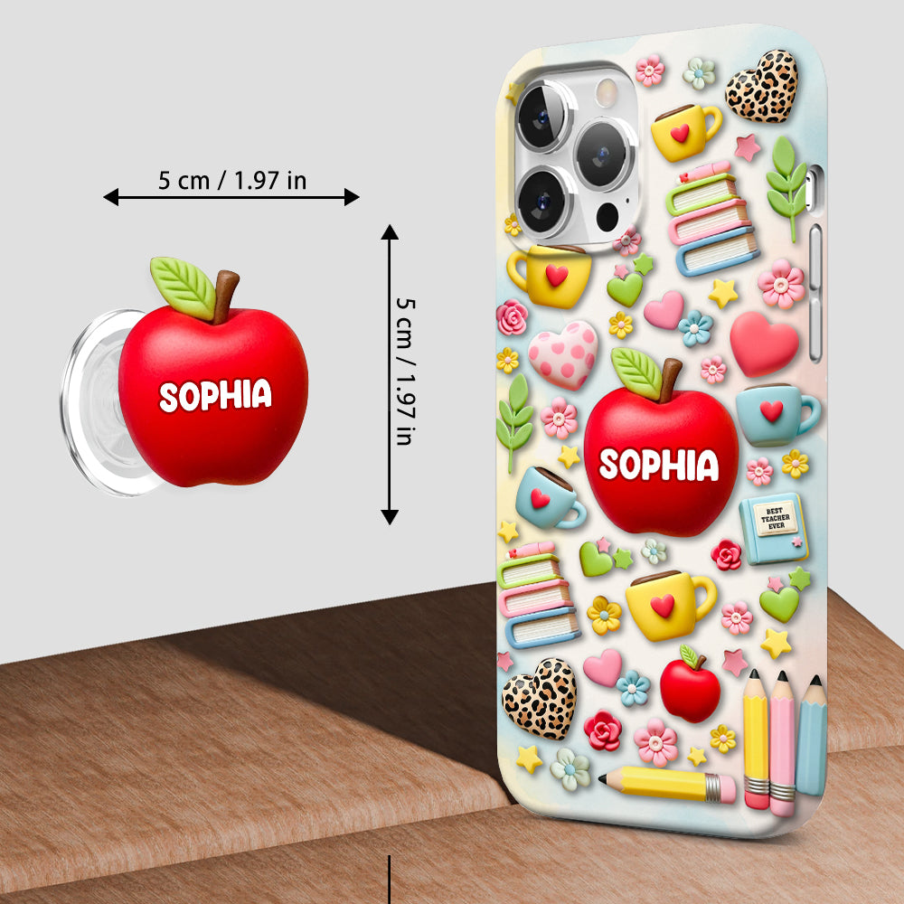 Meilleur professeur du monde - Coque de téléphone et support de téléphone personnalisés avec impression intégrale - Meilleur professeur