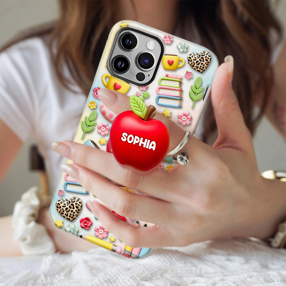 Meilleur professeur du monde - Coque de téléphone et support de téléphone personnalisés avec impression intégrale - Meilleur professeur