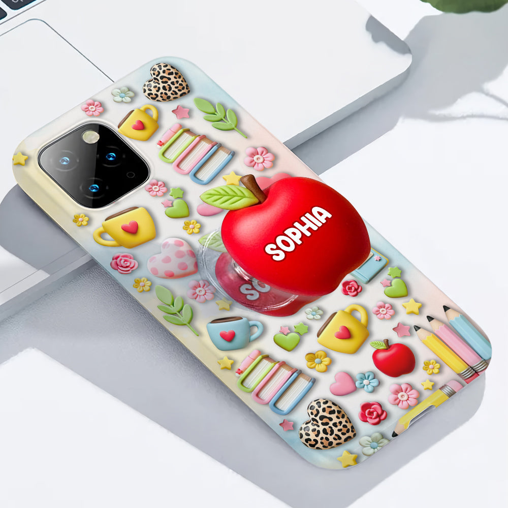 Meilleur professeur du monde - Coque de téléphone et support de téléphone personnalisés avec impression intégrale - Meilleur professeur