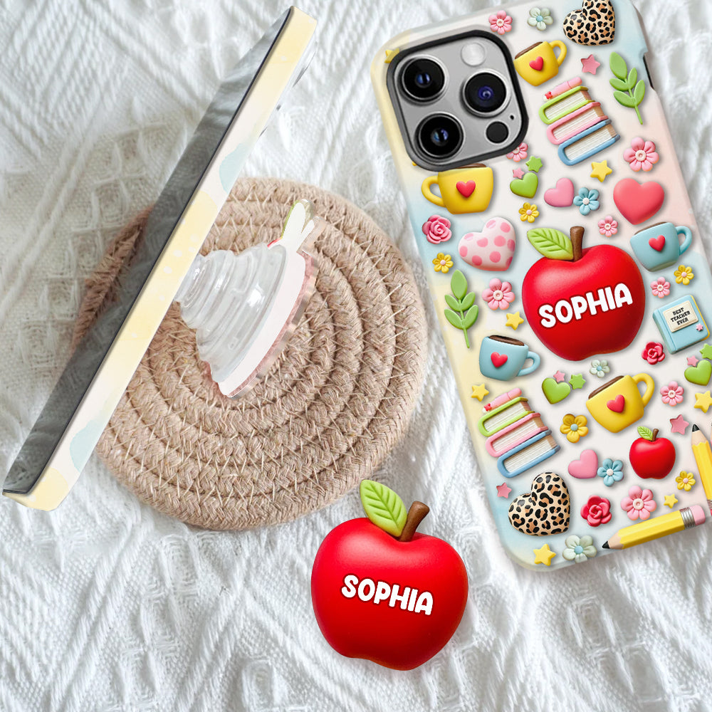 Meilleur professeur du monde - Coque de téléphone et support de téléphone personnalisés avec impression intégrale - Meilleur professeur