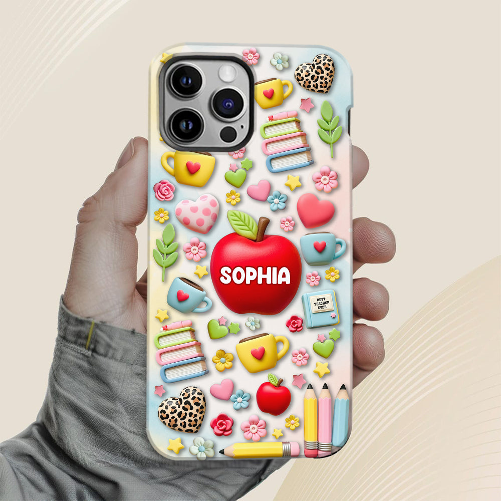 Meilleur professeur du monde - Coque de téléphone et support de téléphone personnalisés avec impression intégrale - Meilleur professeur