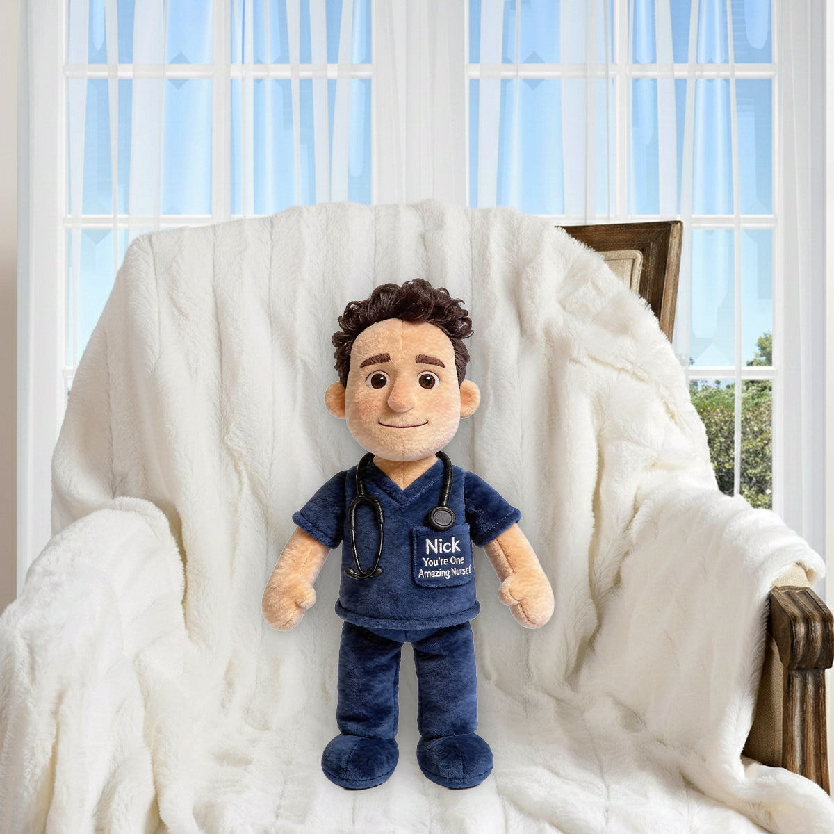 Vous faites un excellent travail ! - Oreiller en fausse fourrure premium personnalisé pour infirmière