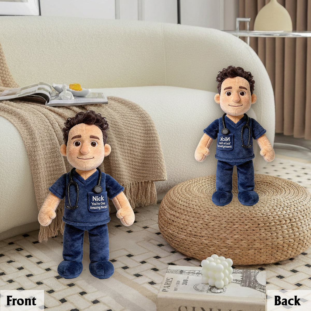 Vous faites un excellent travail ! - Oreiller en fausse fourrure premium personnalisé pour infirmière