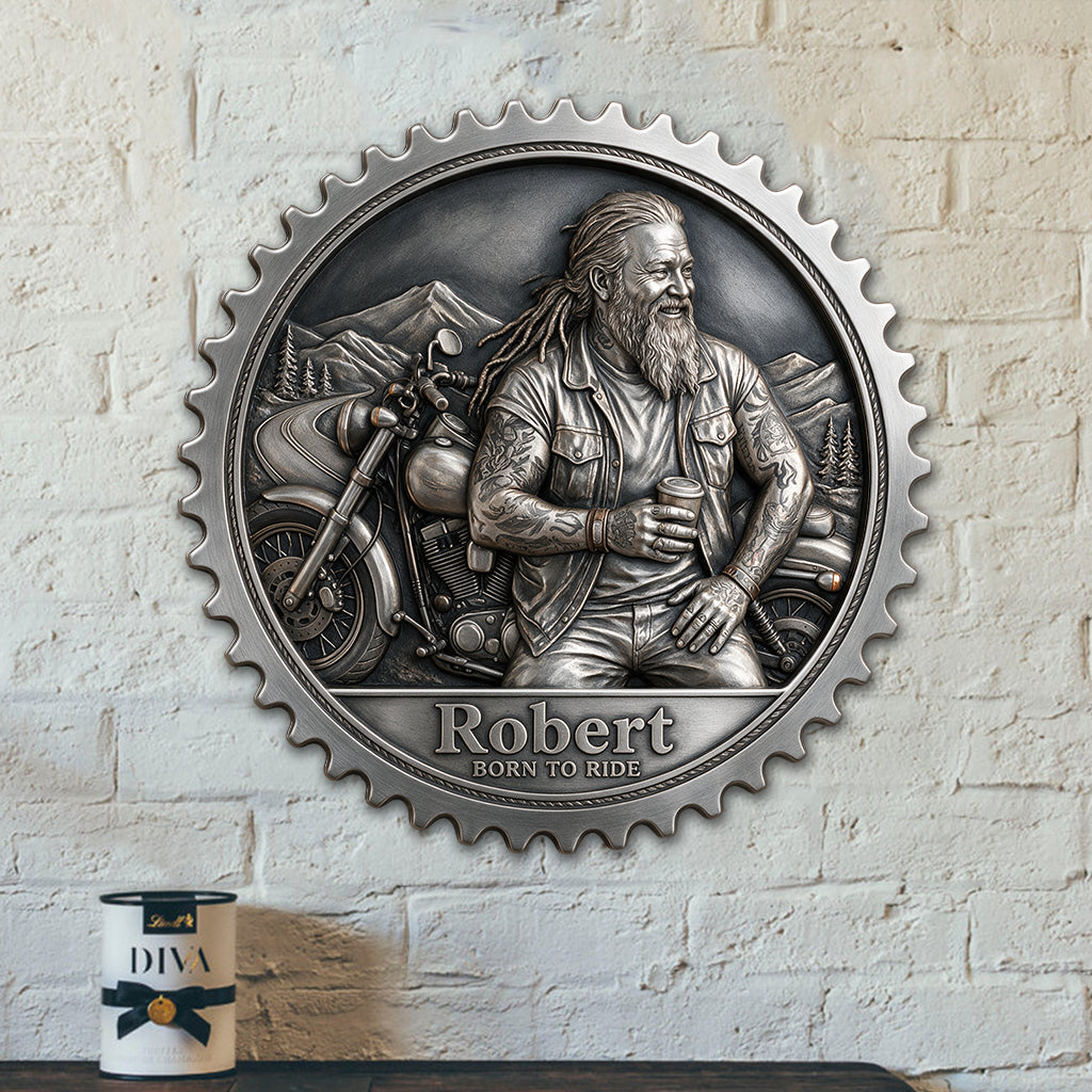 Born To Ride - Personalized Biker 3D Printed Cut Metal Sign