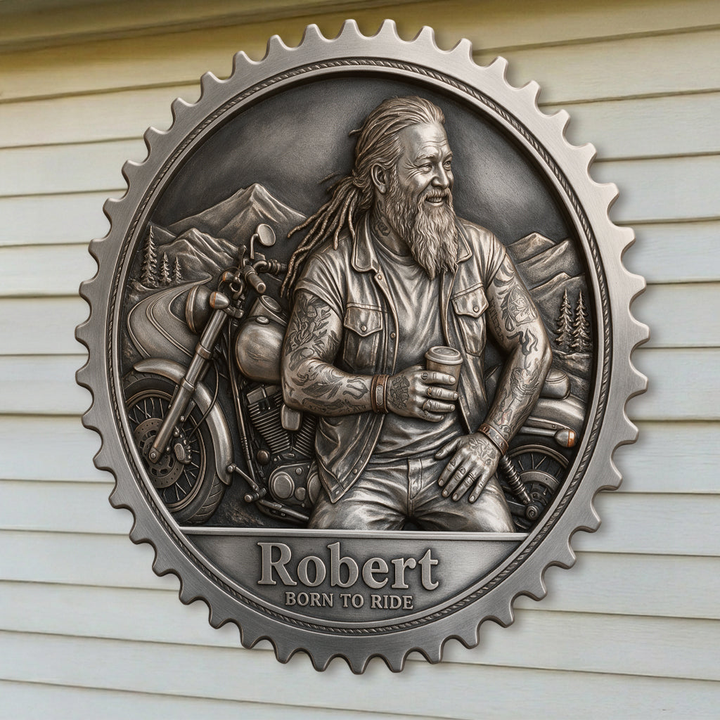 Born To Ride - Personalized Biker 3D Printed Cut Metal Sign