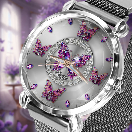 Beautiful Butterflies - Personalized Butterfly Women Hand Watch