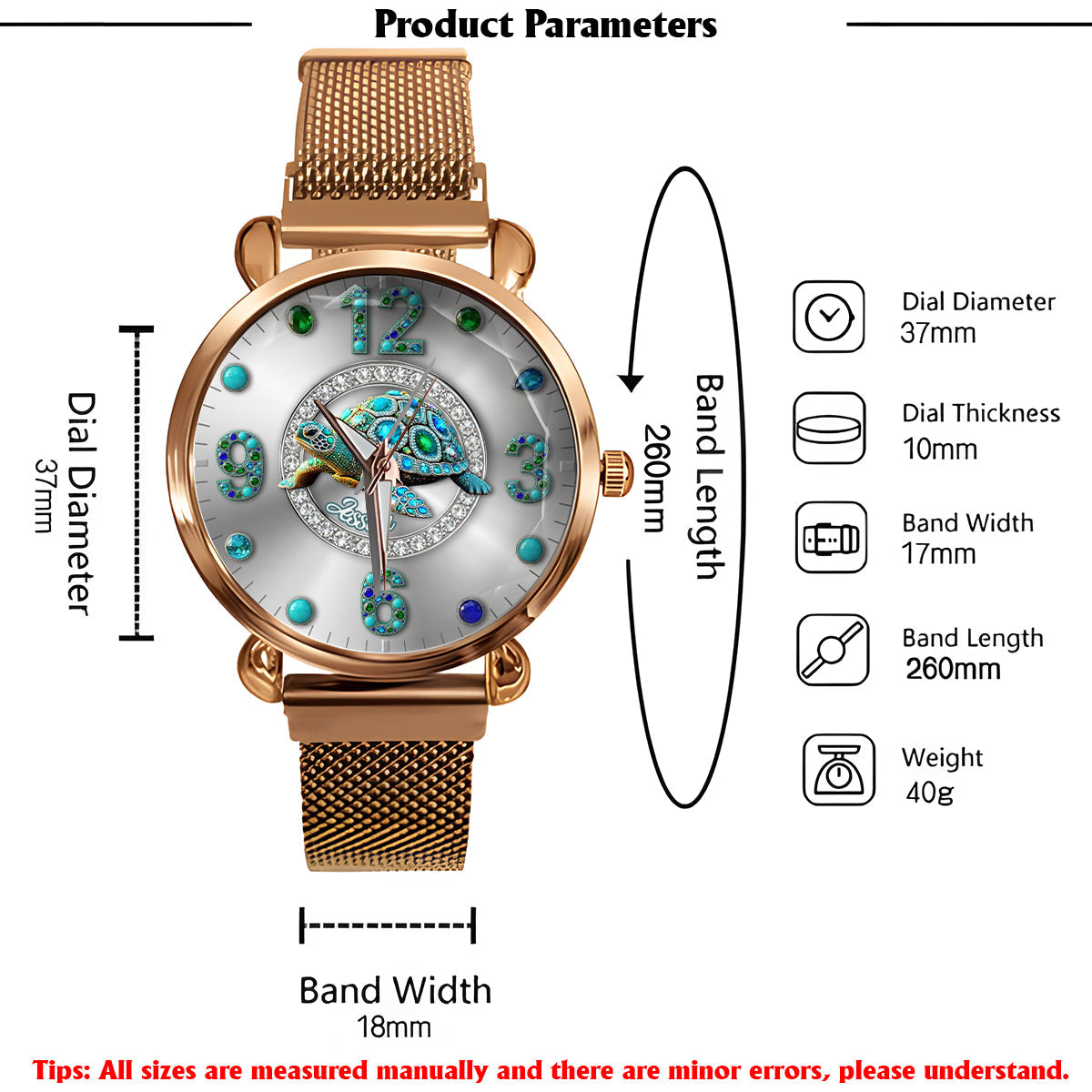 Love Turtle - Personalized Turtle Women Hand Watch