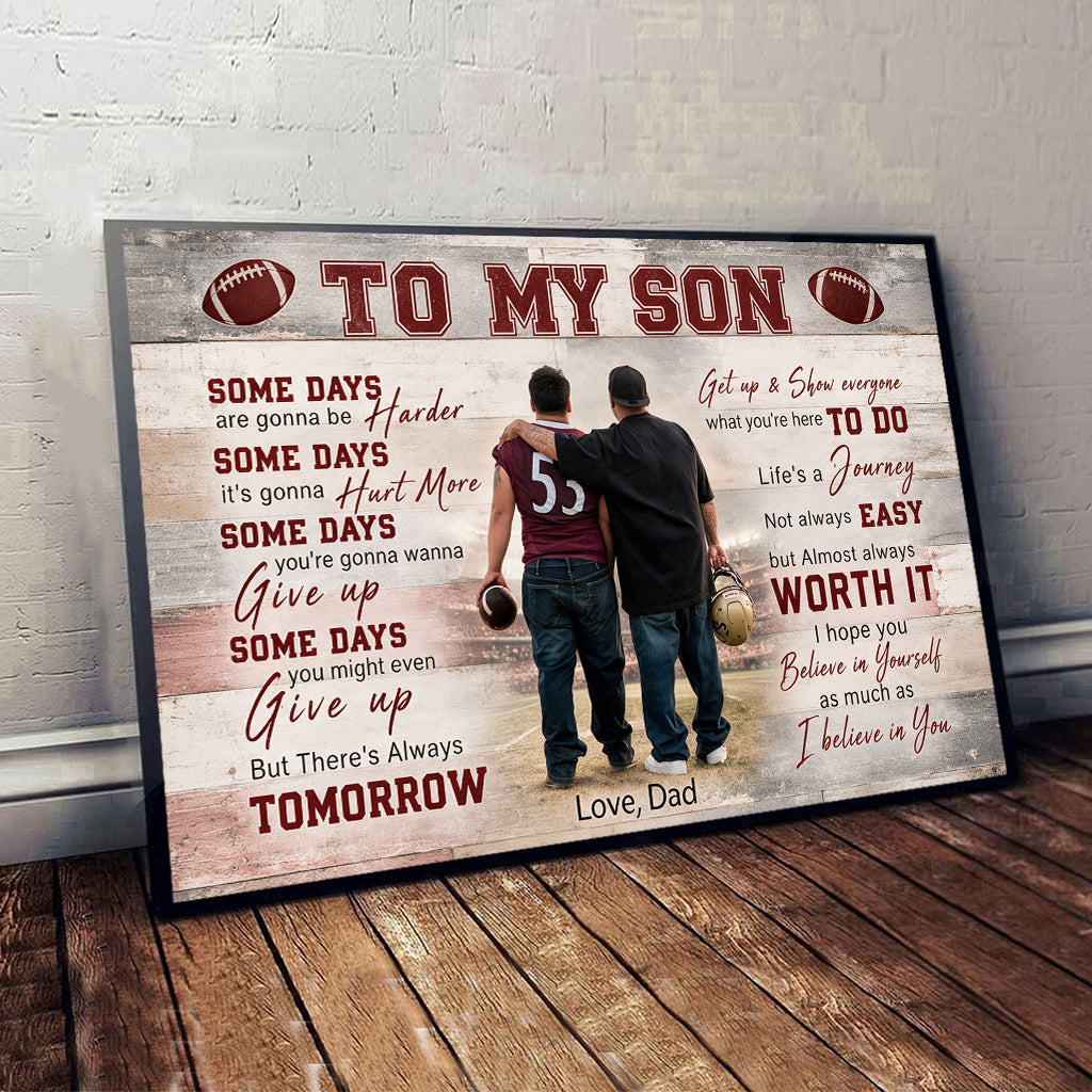 Gift For Sport Kid, Custom Any Sport & Any Photo - Personalized Football Canvas And Poster