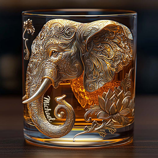 Magnifique éléphant - Verre à whisky personnalisé en forme d'éléphant