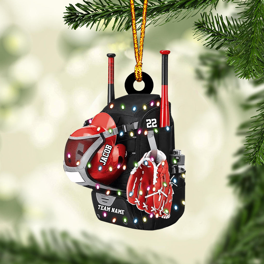 Baseball Backpack - Personalized Baseball Ornament