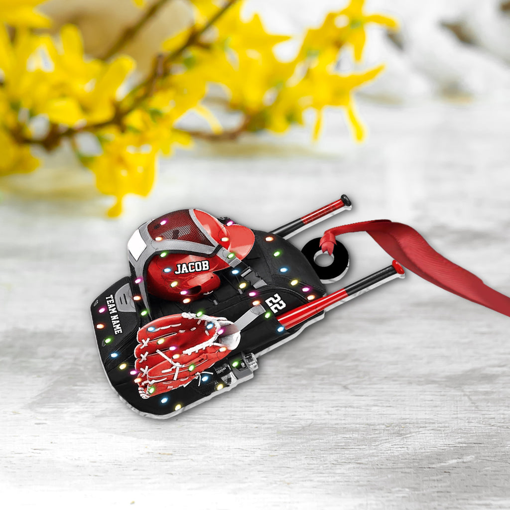 Baseball Backpack - Personalized Baseball Ornament