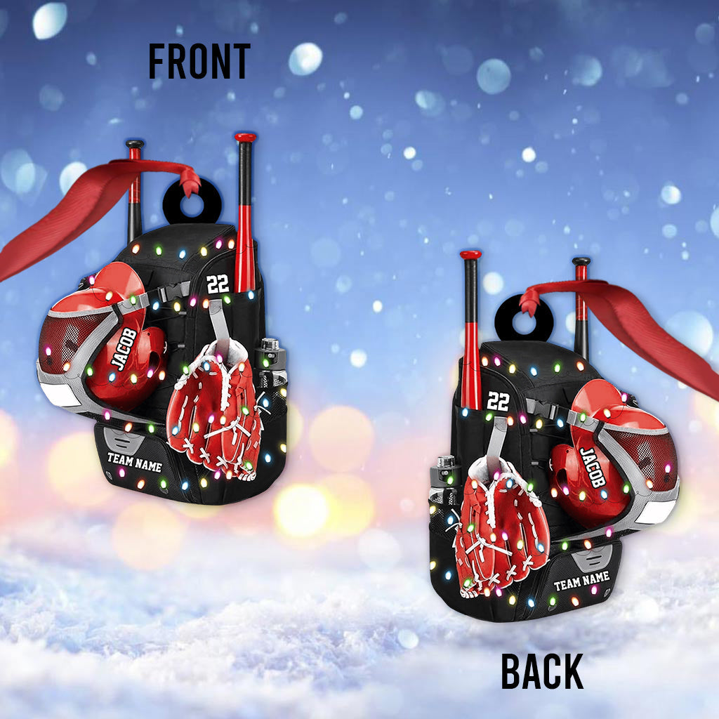 Baseball Backpack - Personalized Baseball Ornament