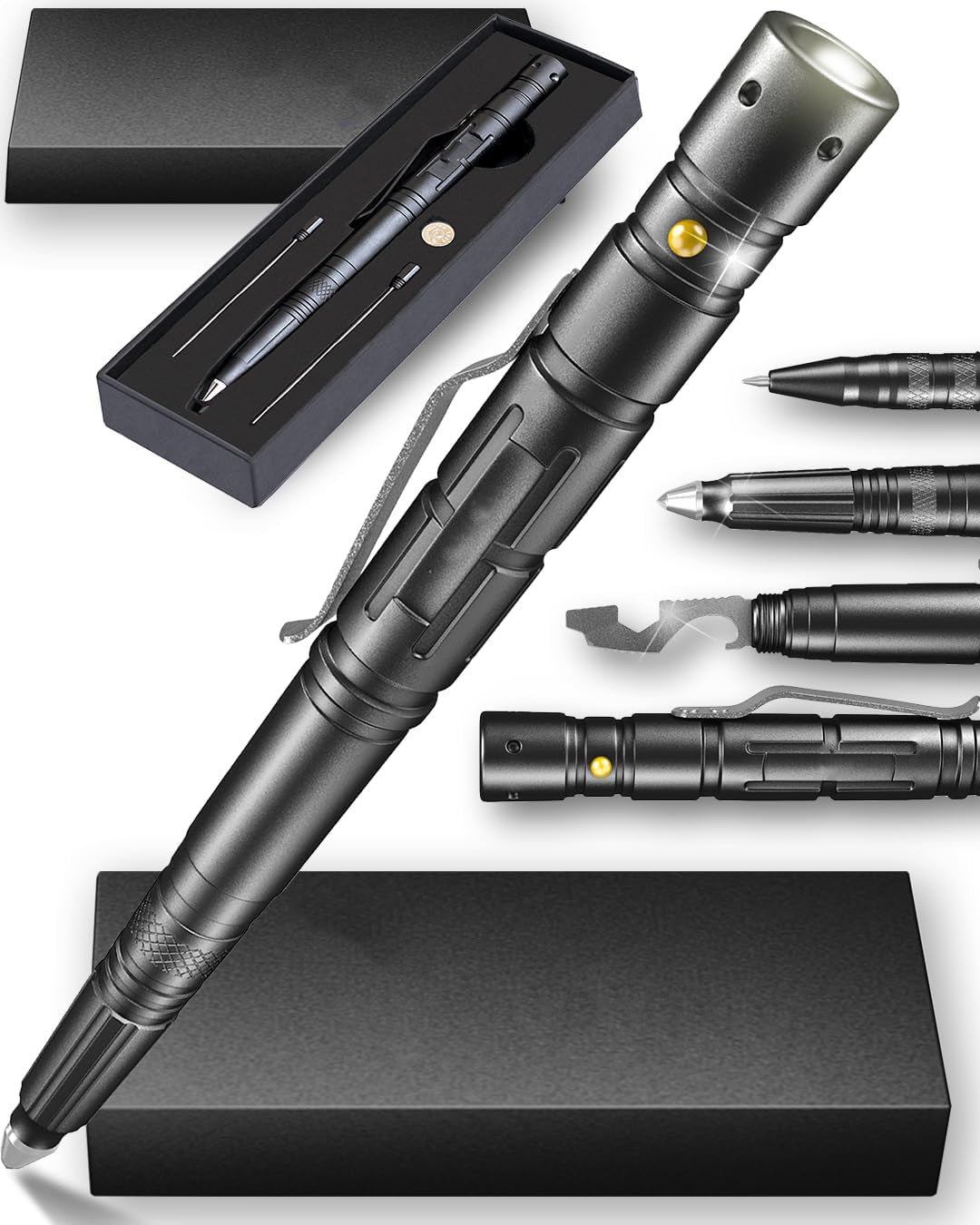 Taktischer Stift zur Selbstverteidigung mit Taschenlampe