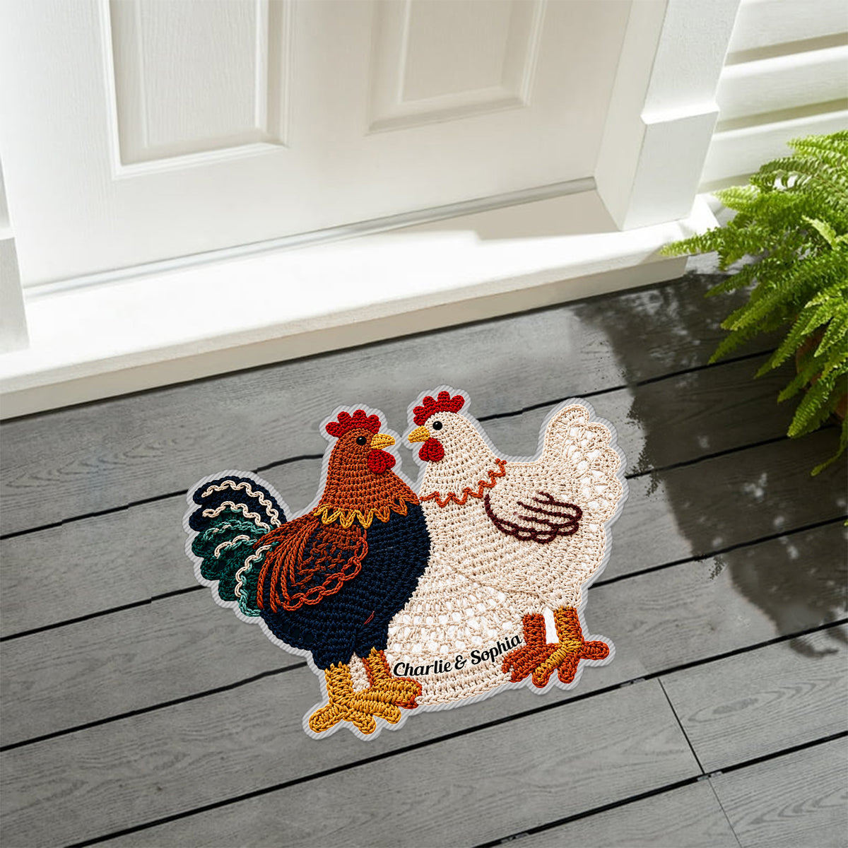 You & Me Couple Gift - Personalized Chicken Non-Slip Tufted Rug