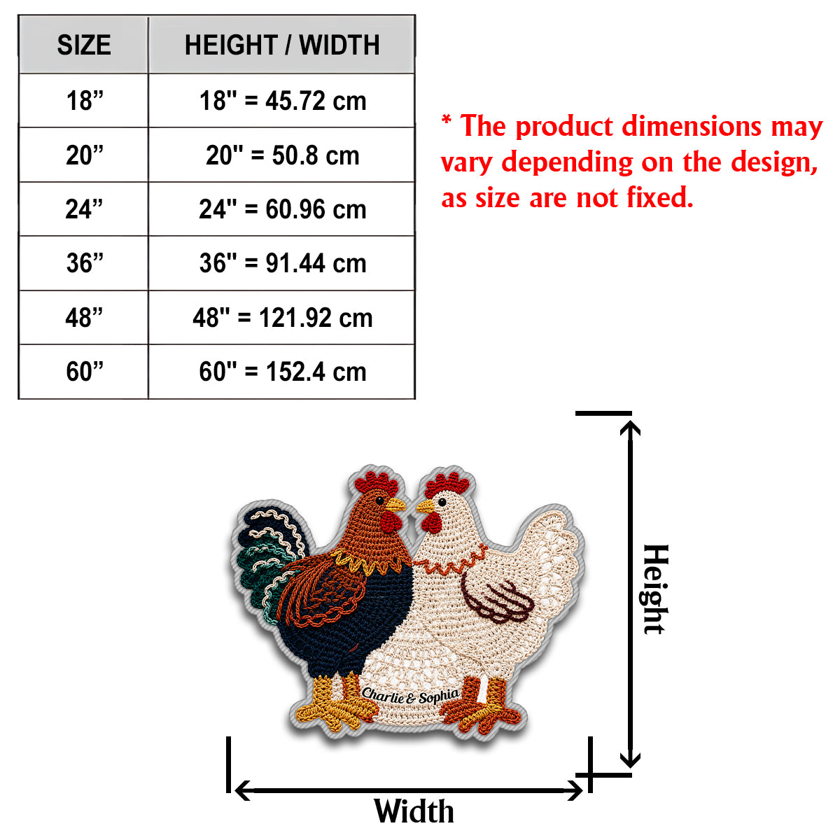 You & Me Couple Gift - Personalized Chicken Non-Slip Tufted Rug