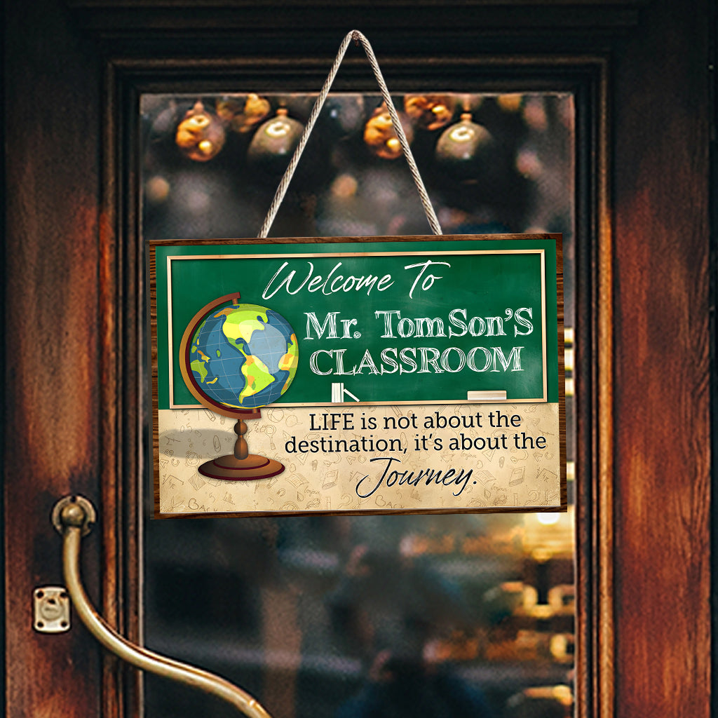 Back To School - Personalized Teacher Custom Shaped Wood Sign