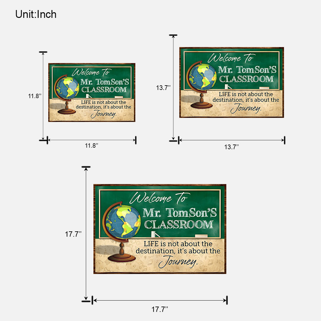 Back To School - Personalized Teacher Custom Shaped Wood Sign