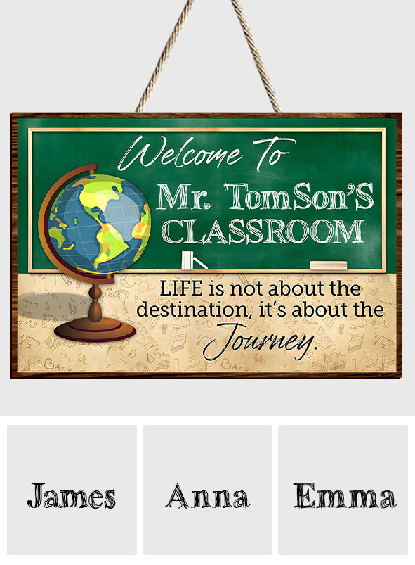 Back To School - Personalized Teacher Custom Shaped Wood Sign