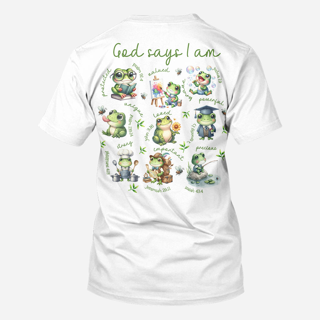 Dieu dit que je suis - T-shirt personnalisé grenouille intégrale