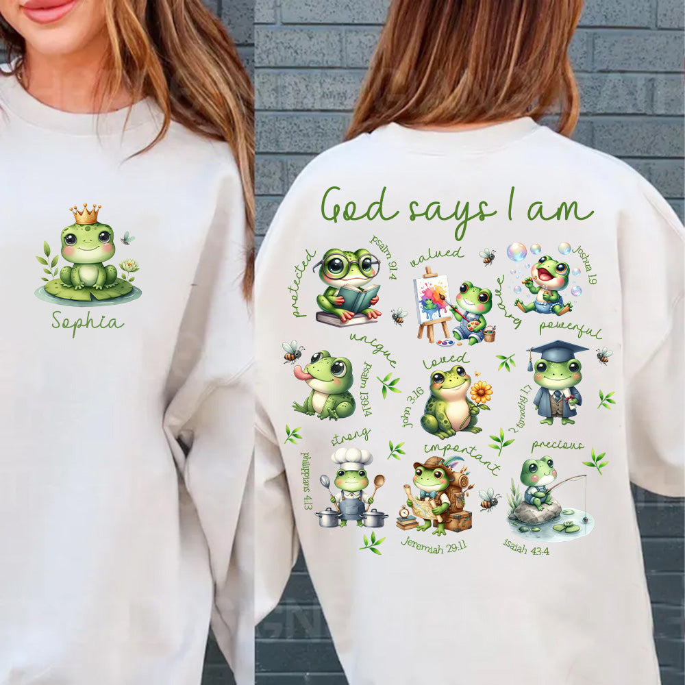Dieu dit que je suis - T-shirt personnalisé grenouille intégrale