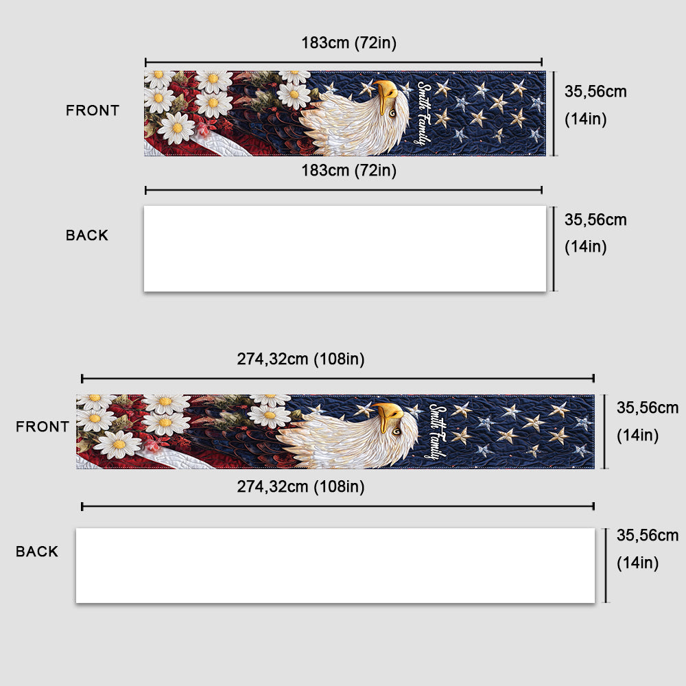 Chemin de table personnalisé Aigle patriotique - Aigle à tête blanche