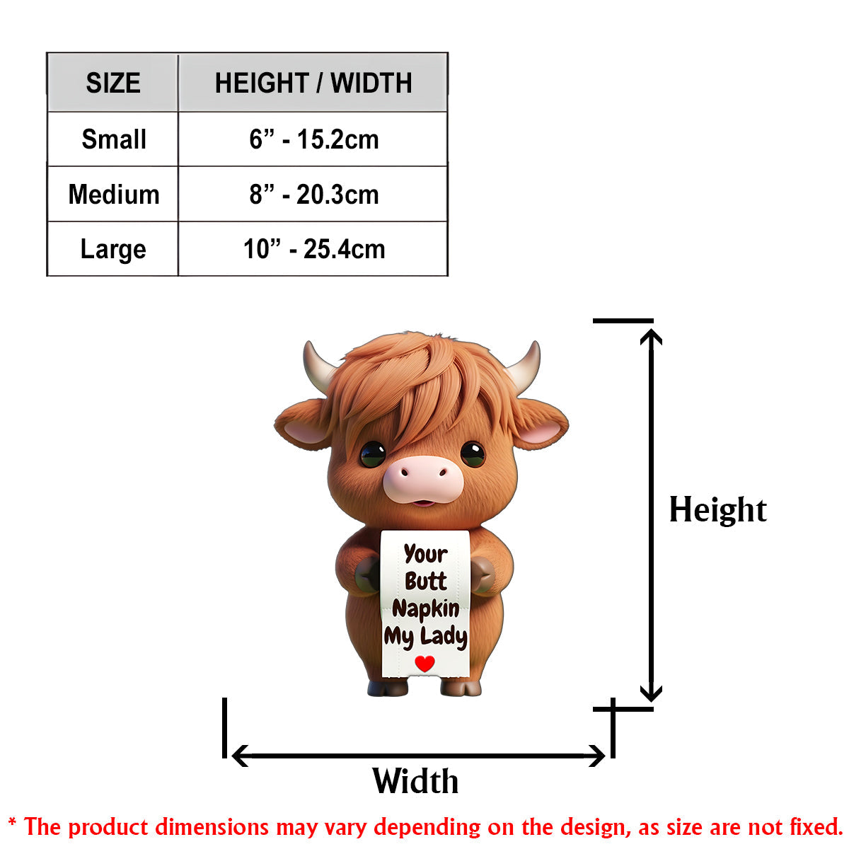 Votre serviette, mon Seigneur, Vache Rigolote - Porte-papier toilette personnalisé en forme de vache des Highlands