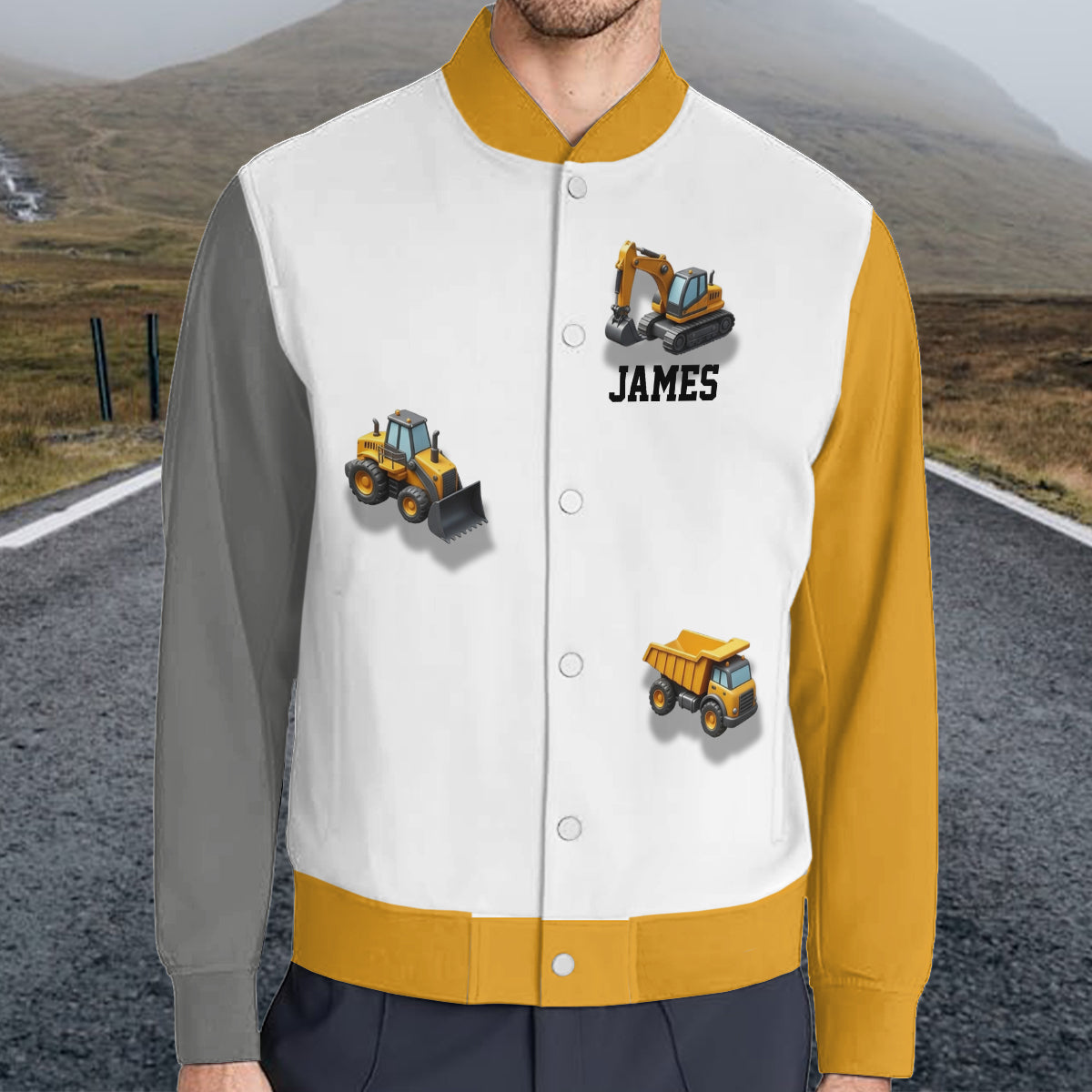 See You Later Excavator - Personalized Kid Varsity Jacket