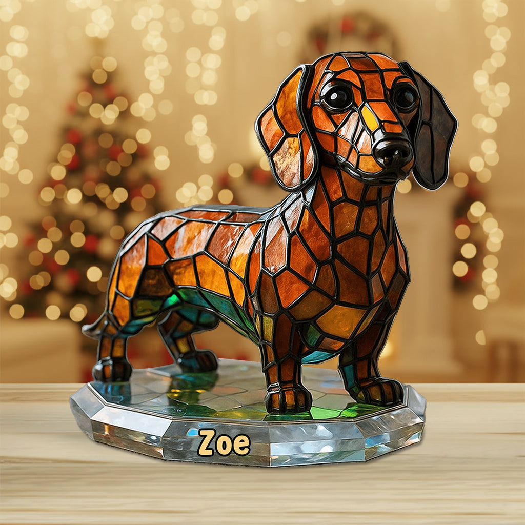 Stained Glass Dog - Personalized Dog Custom Shaped Acrylic Plaque