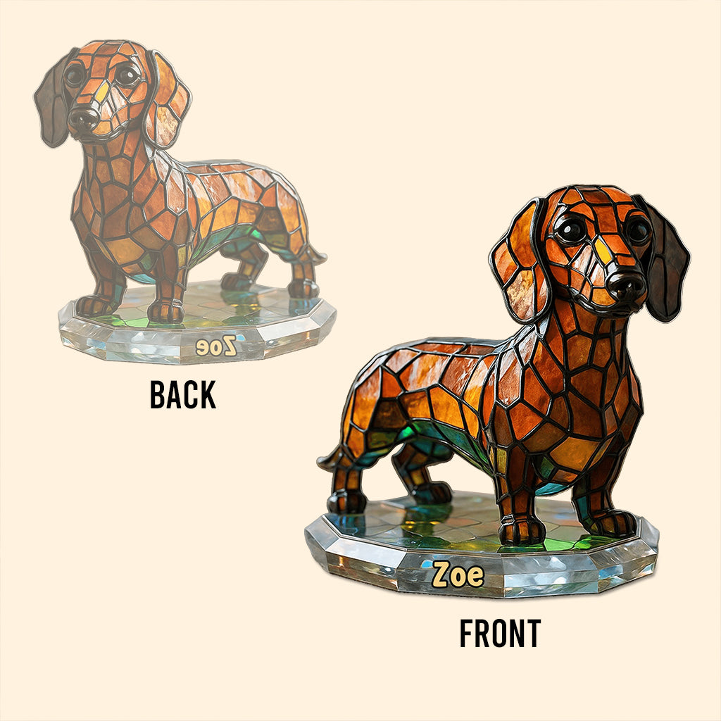 Stained Glass Dog - Personalized Dog Custom Shaped Acrylic Plaque