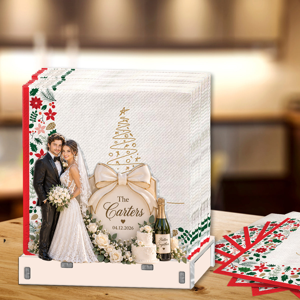 Just Married - Personalized wedding Napkin Holder