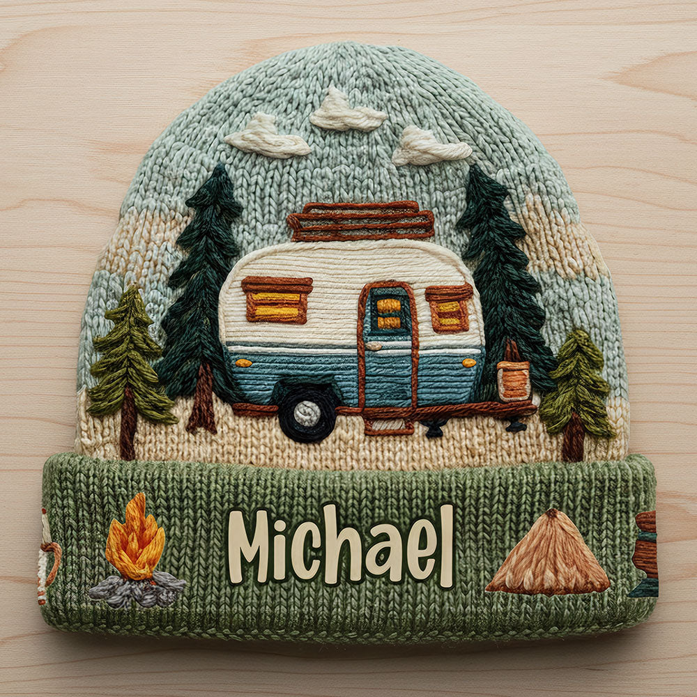 Camping Is My Love - Personalized Camping Beanie Hat