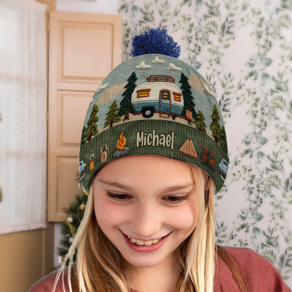 Camping Is My Love - Personalized Camping Beanie Hat