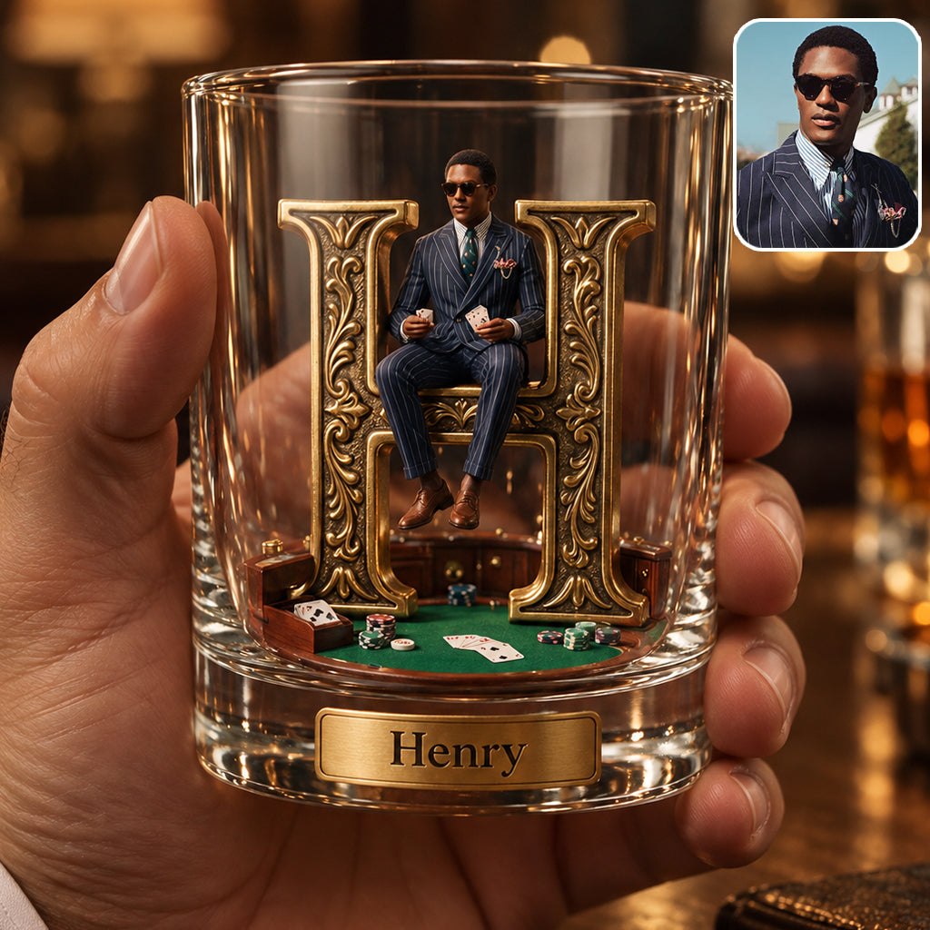 Strong Players - Personalized Poker Whiskey Glass