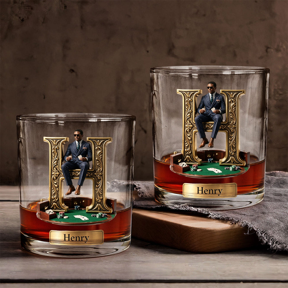Strong Players - Personalized Poker Whiskey Glass