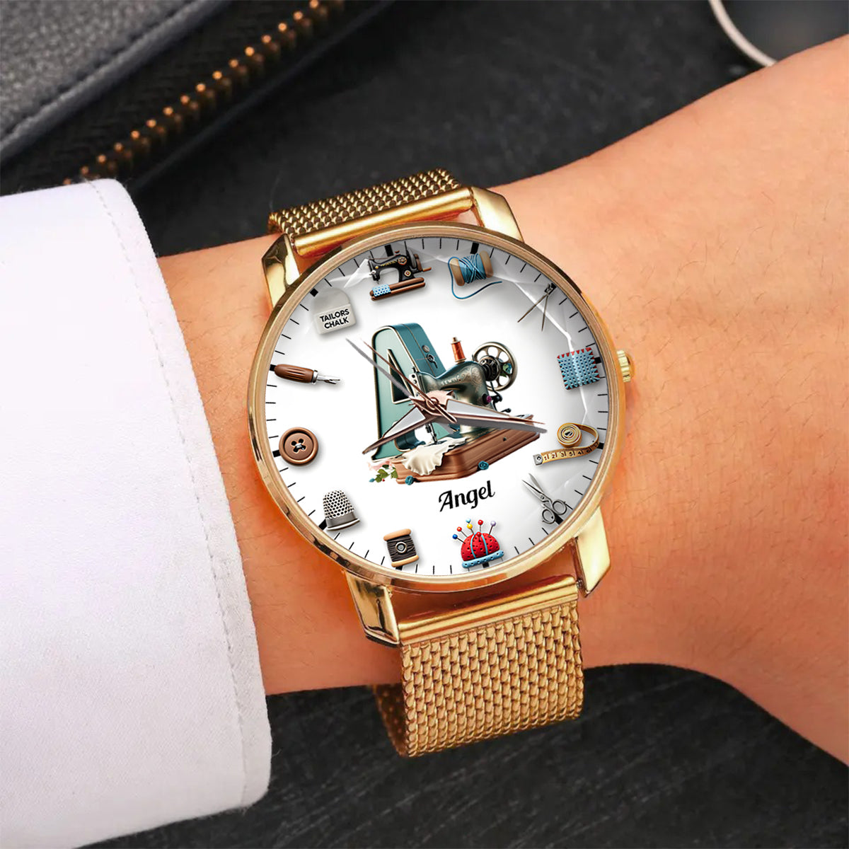 Passionnée de couture - Montre-bracelet personnalisée pour femme 