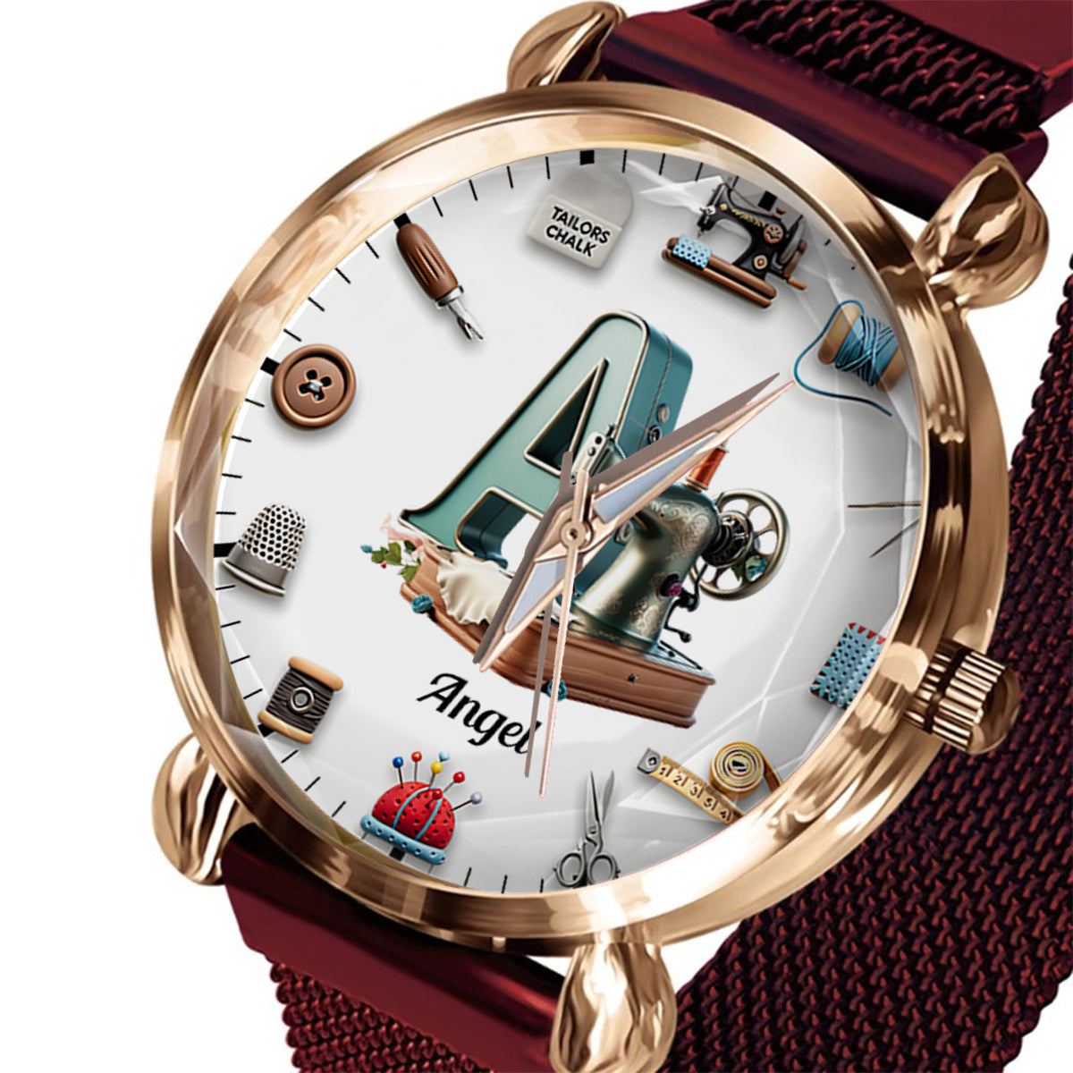 Passionnée de couture - Montre-bracelet personnalisée pour femme 