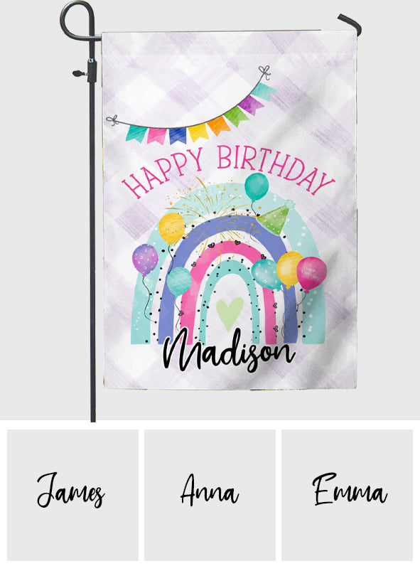 Happy Birthday - Personalized Birthday Garden Flag