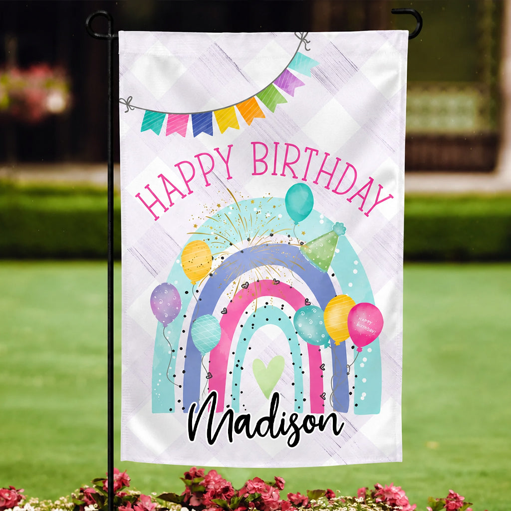Happy Birthday - Personalized Birthday Garden Flag