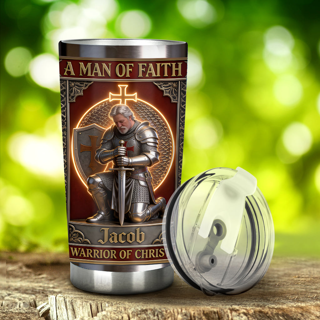 A Man Of Faith - Personalized Christian Tumbler