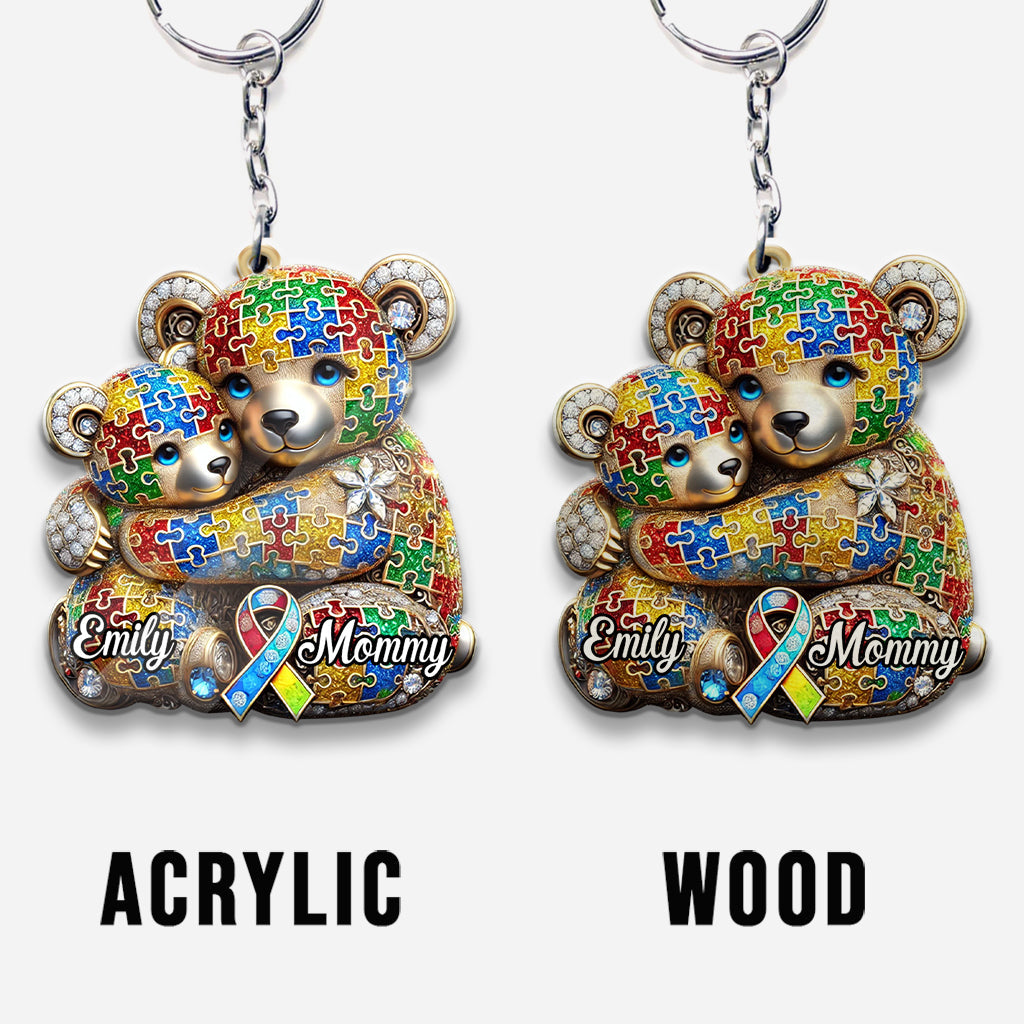 Mama Bear - Personalized Autism Awareness Keychain