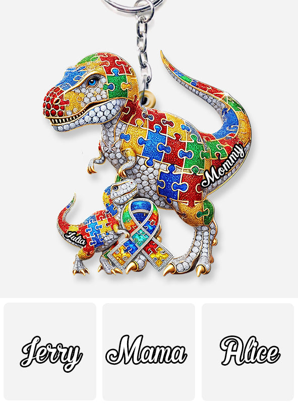 Strong Mama - Personalized Autism Awareness Keychain