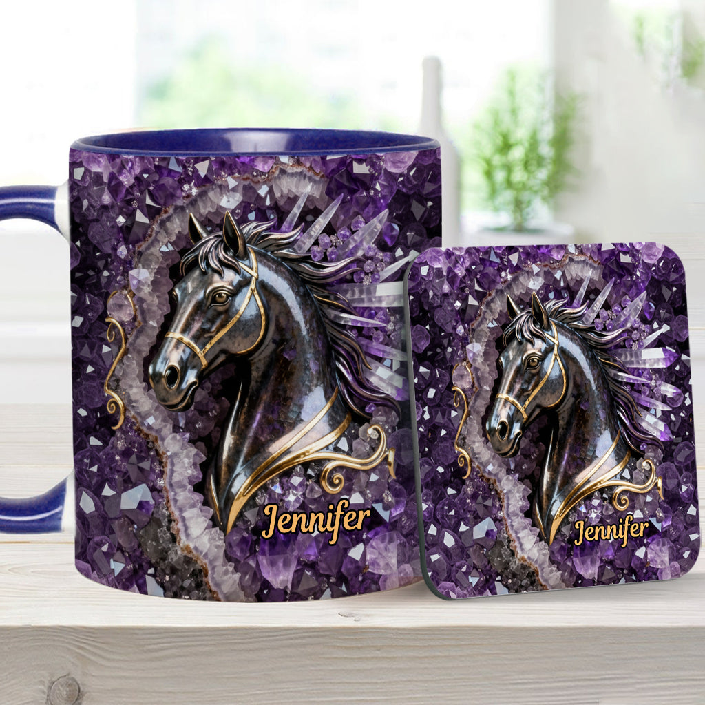 Love Horse - Personalized Horse Accent Mug & Coaster