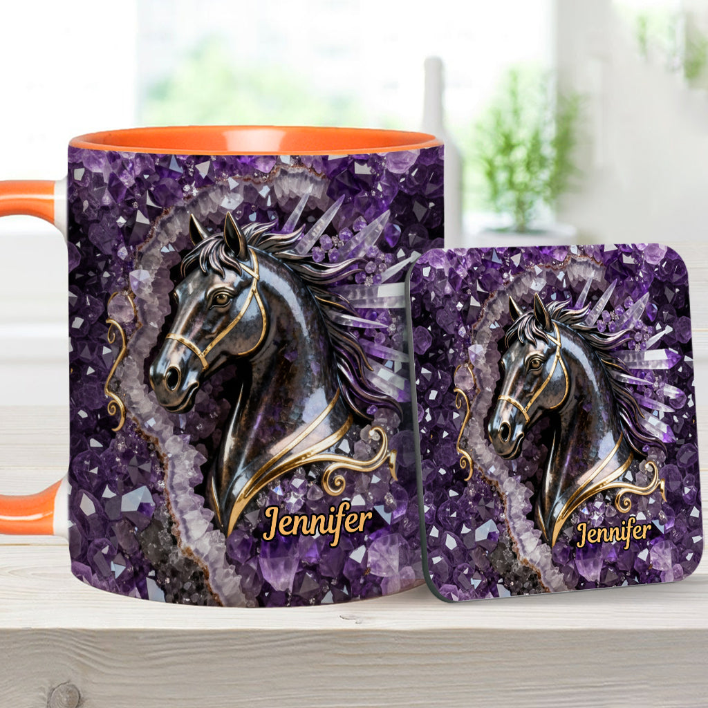 Love Horse - Personalized Horse Accent Mug & Coaster