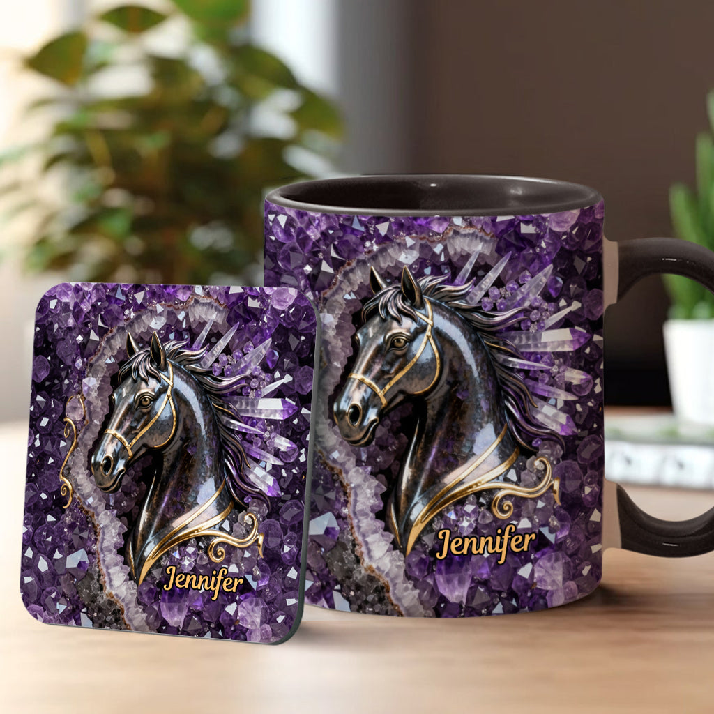Love Horse - Personalized Horse Accent Mug & Coaster