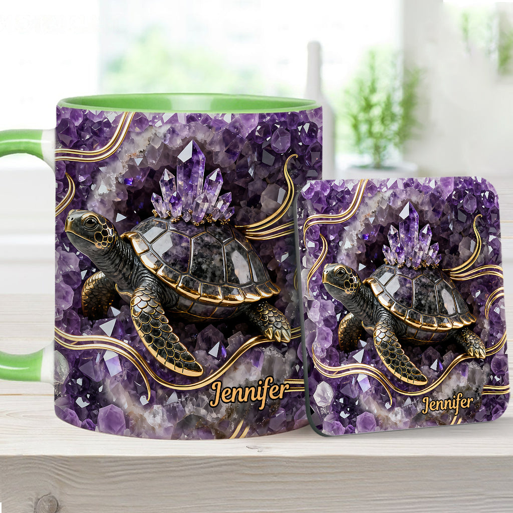 Love Turtle - Personalized Turtle Accent Mug & Coaster