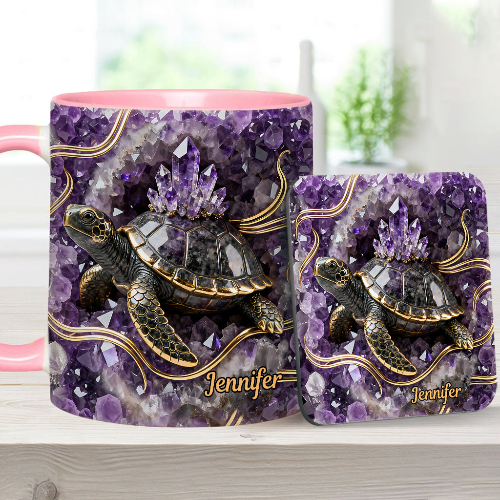 Love Turtle - Personalized Turtle Accent Mug & Coaster