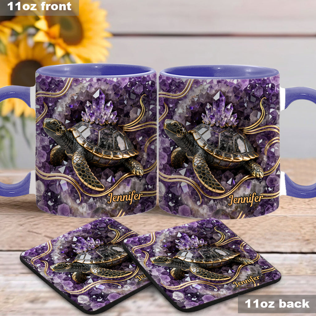 Love Turtle - Personalized Turtle Accent Mug & Coaster