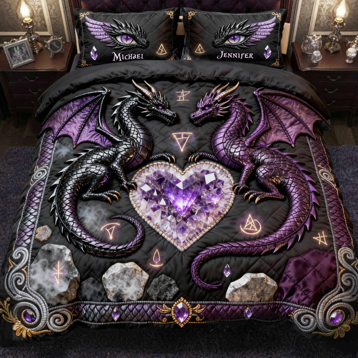 You & Me We Got This - Personalized Dragon Quilt Set