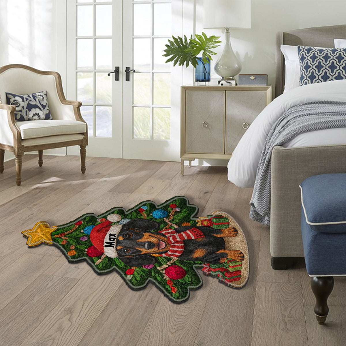 Christmas Dog - Personalized Dog Non-Slip Tufted Rug