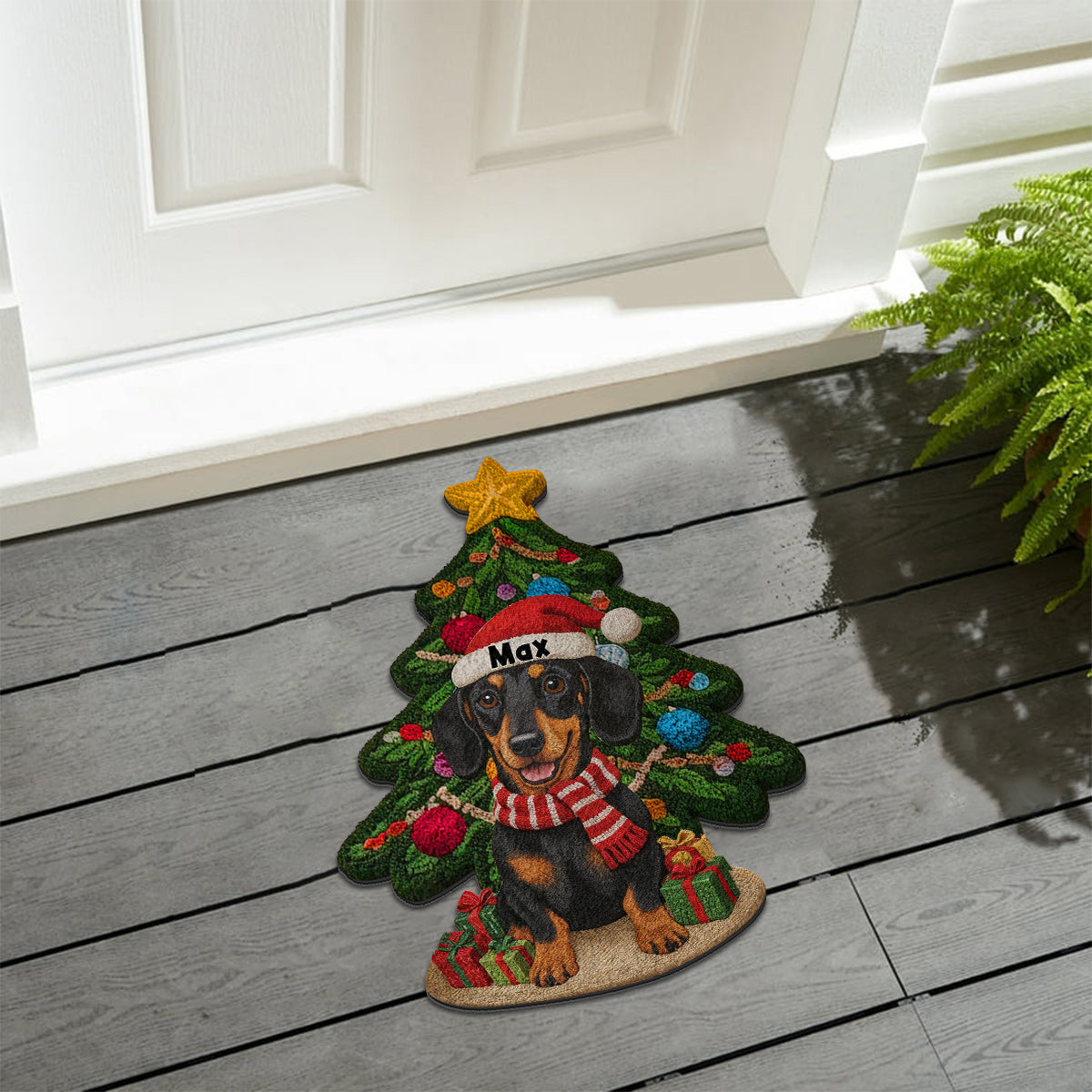 Christmas Dog - Personalized Dog Non-Slip Tufted Rug